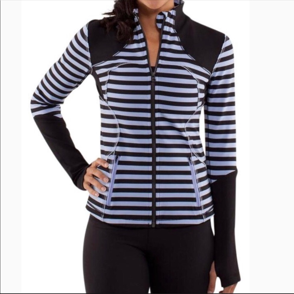 Lululemon black and purple stripped define jacket